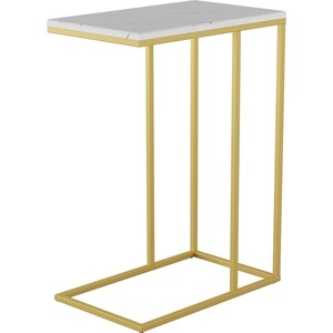 Стол журнальный Мебелик Агами Голд белый мрамор стол приставной олмеко 42 47 сеул мрамор металл ml876880423