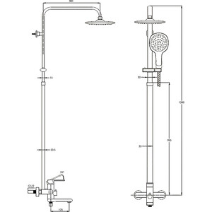 Душевая система G.lauf NOB со смесителем (NOB16-A128)