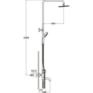 Душевая система G.lauf ZAP со смесителем и верхним душем (ZAP16-A090)