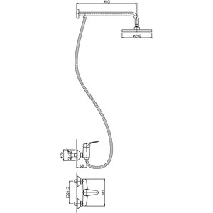 Душевая система Haiba HB со смесителем и верхним душем (HB2401)