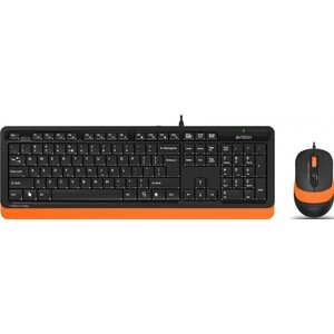 Комплект клавиатура и мышь A4Tech Fstyler F1010 клав-черный/оранжевый мышь-черный/оранжевый USB Multimedia фен dyson hd08 1600 вт оранжевый