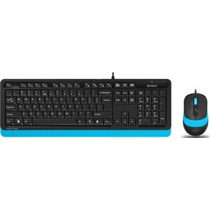 Комплект клавиатура и мышь A4Tech Fstyler F1010 клав-черный/синий мышь-черный/синий USB Multimedia фен dco16 1600 вт серебристый синий