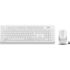 Комплект клавиатура и мышь A4Tech Fstyler FG1010 клав-белый/серый мышь-белый/серый USB беспроводная Multimedia мышь проводная asus tuf gaming m3 7000dpi usb серый 90mp01j0 b0ua00