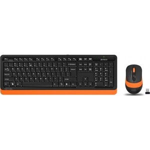 Комплект клавиатура и мышь A4Tech Fstyler FG1010 клав-черный/оранжевый мышь-черный/оранжевый USB беспроводная Multimedia клавиатура a4tech fstyler fks10 оранжевый usb fks10 orange