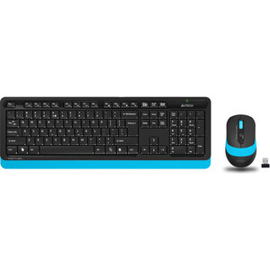 Комплект клавиатура и мышь A4Tech Fstyler FG1010 клав-черный/синий мышь-черный/синий USB беспроводная Multimedia клавиатура a4tech fstyler fks10 синий usb fks10 blue