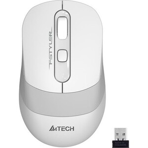 Мышь A4Tech Fstyler FG10 белый/серый оптическая (2000dpi) беспроводная USB (4but) мышь defender hit mb 550 проводная оптическая подсветка 1600 dpi 4 кнопки черная