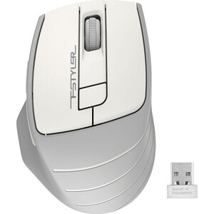 Мышь A4Tech Fstyler FG30 белый/серый оптическая (2000dpi) беспроводная USB (6but) мышь defender hit mb 550 проводная оптическая подсветка 1600 dpi 4 кнопки черная