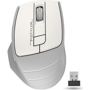 Мышь A4Tech Fstyler FG30S белый/серый оптическая (2000dpi) silent беспроводная USB (6but) настольный компьютер personal pc box w 11 белый box w 11