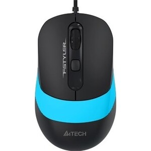 Мышь A4Tech Fstyler FM10 черный/синий оптическая (1600dpi) USB (4but) мышь defender hit mb 550 проводная оптическая подсветка 1600 dpi 4 кнопки черная