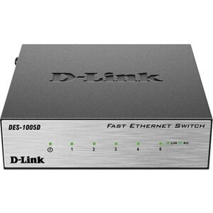 Коммутатор D-Link DES-1005D/O2B (5 портов Ethernet 10/100 Мбит/сек, 1Mb, Auto MDI/MDIX) (DES-1005D/O2B) DES-1005D/O2B (5 портов Ethernet 10/100 Мбит/сек, 1Mb, Auto MDI/MDIX) (DES-1005D/O2B) - фото 1