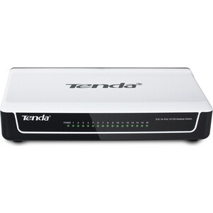 Коммутатор Tenda S16 (16 портов Ethernet 10/100 Мбит/сек, IEEE 802.3 10Base-T, 802.3u 100Base-TX, 802.3x Flow Control) (S16) коммутатор dahua dh pfs3010 8et 96