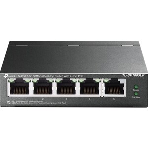 Коммутатор TP-Link TL-SF1005LP 5x100Mb 4PoE 41W неуправляемый коммутатор tp link 5 port desktop 10g unmanaged switch