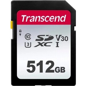 Карта памяти Transcend SDXC 512Gb Class10 TS512GSDC300S w/o adapter карта памяти micro sdxc transcend 64gb 330s uhs i u3 v30 a2 adp 100 85 mb s