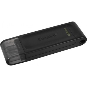 Флеш-диск Kingston 64Gb DataTraveler 70 Type-C DT70/64GB USB3.2 черный thinkplus tu201 1 тб type c usb3 0 двухпортовый портативный твердотельный u диск высокоскоростной usb накопитель для смартфона пк ноутбука