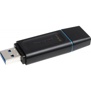 Флеш-диск Kingston 64Gb DataTraveler Exodia DTX/64GB USB3.1 черный/голубой флеш диск kingston 32gb datatraveler kyson dtkn 32gb usb3 1 серебристый