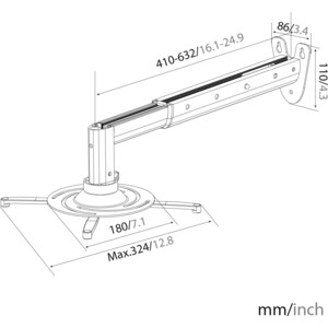 Кронштейн для проектора Cactus CS-VM-PR05BL-BK черный макс.23кг настенный и потолочный поворот и наклон