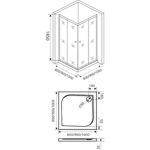 Душевой уголок Good Door Lira CR 80х80 прозрачный, хром (CR-80-C-CH)