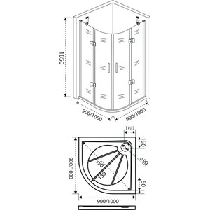 Душевой уголок Good Door Saturn R-100-C-CH 100x100 прозрачный, хром (СА00013)