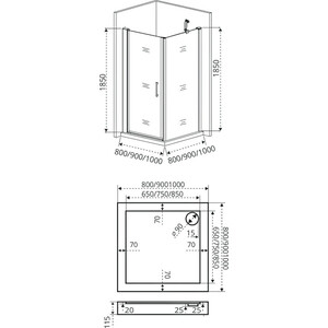 Душевой уголок Good Door Fantasy CR-100-F-CH 100x100 прозрачный с рисунком Фантази, хром (ФА00007)
