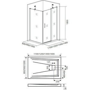 Боковая стенка Good Door Fantasy SP-90-F-CH 90х185 прозрачная с рисунком Фантази, хром (ФА00017)