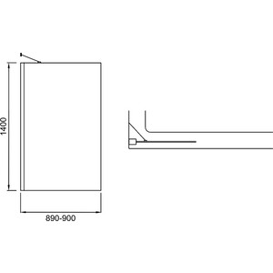 Шторка для ванны Good Door Screen BS 90х140 прозрачная, черный (BS-90-C-B)