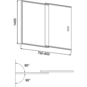 Шторка для ванны Good Door Screen SLR-80-C-CH 80x140 прозрачная, хром (ПД00116)