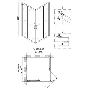 Душевой уголок Niagara Nova 100х100 прозрачный, хром NG-6609-08 (66090811)