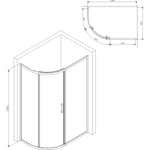 Душевой уголок Am.Pm Like Solo Slide 120x80 тонированный, хром (W83G-302U120CG)