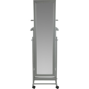 Вешалка костюмная с зеркалом на колесах Мебелик В 24Н серый (П0004676)