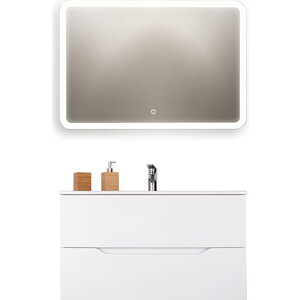 Мебель для ванной Orange Line 100 подвесная, белая зеркало шкаф style line венеция 90 с подсветкой белый 4650134470574