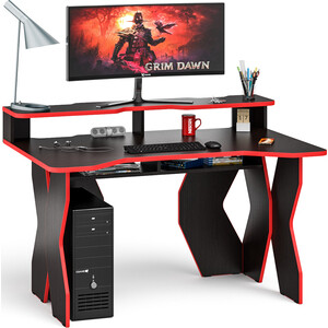 Стол компьютерный с надстройкой Мебельный двор С-МД-СК5-1400Н венге/кромка красная стол письменный мебельный двор с мд 1 04 дуб