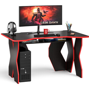 Стол компьютерный Мебельный двор С-МД-СК5-1400 венге/кромка красная стол письменный мебельный двор с мд 1 04 дуб