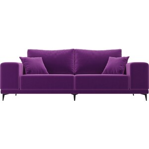 Прямой диван АртМебель Льюес микровельвет фиолетовый