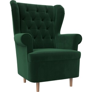 Кресло АртМебель Торин Люкс велюр зеленый кресло артмебель торин люкс микровельвет коралловый