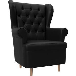 Кресло АртМебель Торин Люкс эко-кожа черный кресло артмебель торин люкс микровельвет коралловый