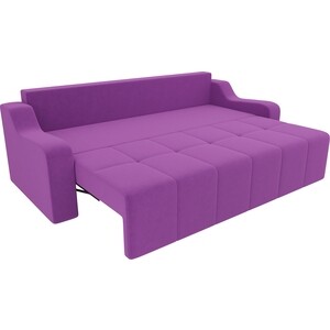 Прямой диван Лига Диванов Итон микровельвет фиолетовый