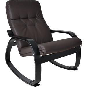 Кресло-качалка Мебелик Сайма экокожа шоколад, каркас венге структура (П0004568) кресло качалка мебелик ирса ткань минт каркас вишня п0004572