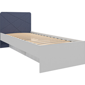 Кровать 80 Это мебель Абрис ПМ-332.01 исп.2 дуб адриатика синий/белый кровать детская с мягкой спинкой корона 3 800 × 1900 мм без бортика белый оранжевый