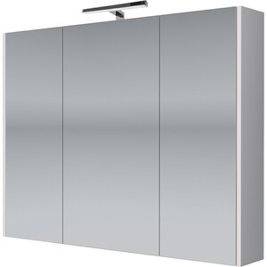 Зеркальный шкаф Dreja Prime 90 с подсветкой, белый глянец (99.9306) зеркальный шкаф lemark universal 45х80 левый белый глянец lm45zs u