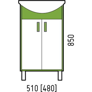 Тумба под раковину Corozo Спектр 50 зеленая/белая (SD-00000684)