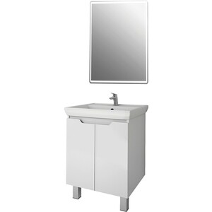 Мебель для ванной Dreja Q Plus 55 с дверцами, белый глянец пленка защитная гидрогелевая krutoff для meizu pro 7 plus лофт доска