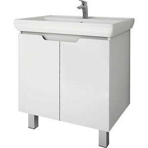 Мебель для ванной Dreja Q Plus 70 с дверцами, белый глянец
