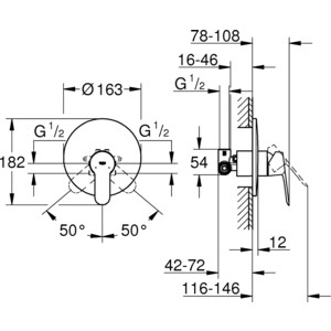 Смеситель для душа Grohe BauEdge хром (29078001)