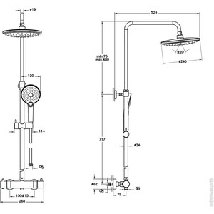 Душевая система Vitra Aquaheat черный (A4720536EXP)