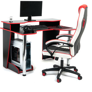Стол компьютерный TetChair Strike-1 (120) neo black/red черный/красная кромка
