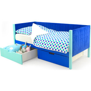 Детская кровать-тахта Бельмарко мягкая Svogen мятно-синий + ящики 1 мятный, 1синий