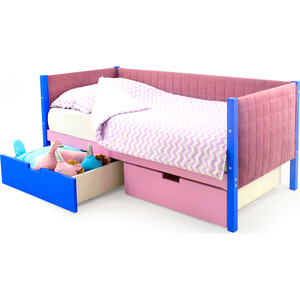 Детская кровать-тахта Бельмарко мягкая Svogen синий-лаванда + ящики 1 синий, 1 лаванда