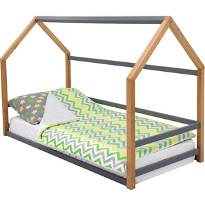 Детская кровать-домик Бельмарко Монтессори Svogen дерево-графит