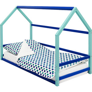 Детская кровать-домик Бельмарко Монтессори Svogen мятно-синий