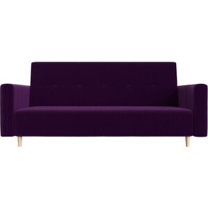 Прямой диван-книжка АртМебель Вест микровельвет фиолетовый
